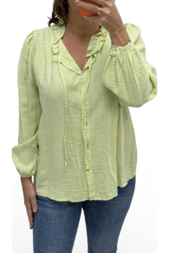 Blouse met plooien en koord Scarlett groen