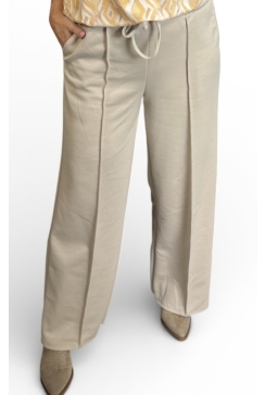 Broek met koord en naad Gioosa beige