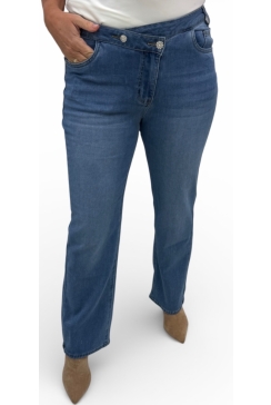 Nova karostar jeans schuine knoopsluiting (NK673)