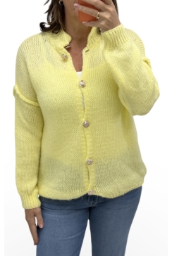 zacht vest met knopen Sophia geel