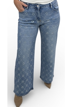 Kathy jeans met strass stenen (C138)