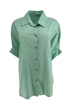 Blouse/poncho met korte mouw Betsy licht g.  roen.  SALE