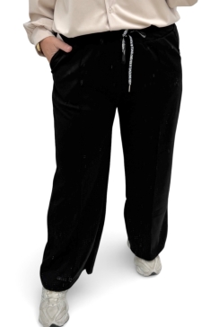 Broek met koord love forever zwart