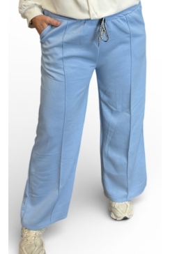 Broek met koord love forever blauw