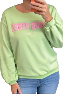 Sweater good vibes groen (SWD)