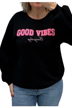 Sweater good vibes zwart (SWD)