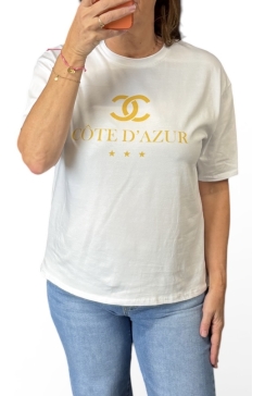 Shirt met korte mouw Côte d' Azur geel