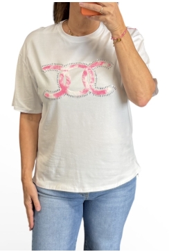 Shirt met korte mouw 3D CC roze