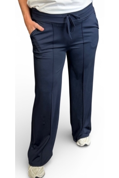 Travelstof broek met rechte broekspijp Juliët donker blauw (TVB)