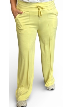 Travelstof broek met rechte broekspijp Juliët geel (TVB)