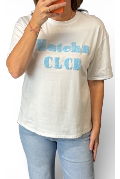 Shirt met korte mouw Matcha blauw