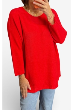 Trui met lange mouw en RONDE hals Lauren rood