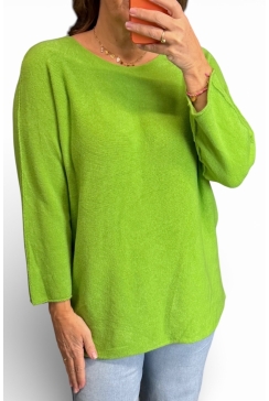 Trui met lange mouw en RONDE hals Lauren lime