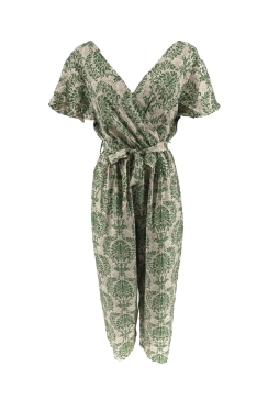 Jumpsuit met barok print groen (A138-9#)