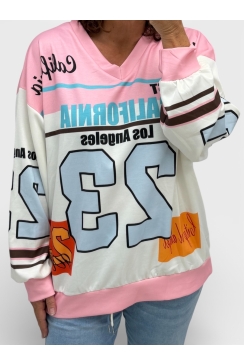 California trui size plus licht roze