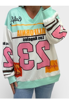 California trui size plus mint groen