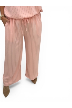 Broek met koord en strepen Marie zalm