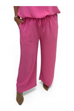 Broek met koord en strepen Marie fuchsia