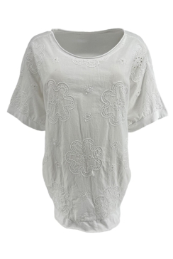 Shirt met bloemen Spongie off-white (SALE)