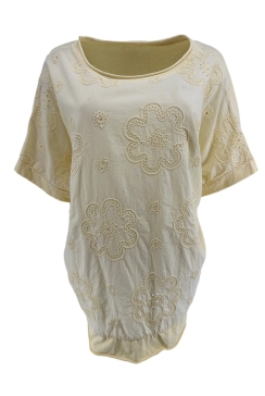 Shirt met bloemen Spongie geel. SALE