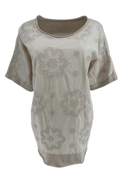 Shirt met bloemen Spongie beige (SALE)