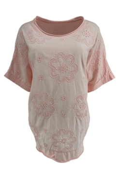 Shirt met bloemen Spongie licht roze. SALE