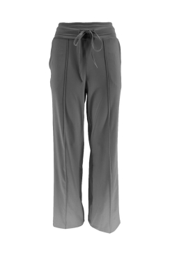 Travelstof broek met rechte broekspijp en naad Bibi antraciet. btsb