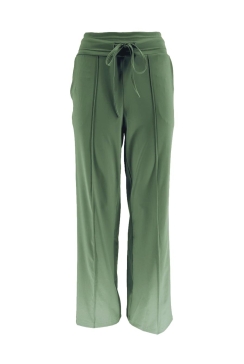 Travelstof broek met rechte broekspijp en naad Bibi army. btsb