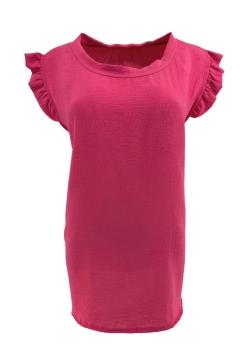 Top met kleine ruffle aan de mouw Lucy fuchsia. tkd