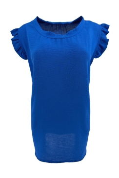 Top met kleine ruffle aan de mouw Lucy kobalt. tkd