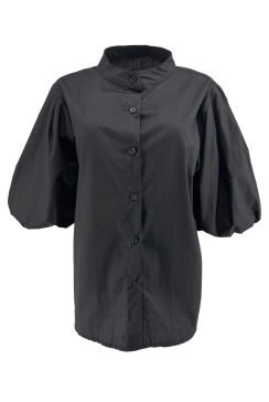 Blouse met knoopjes en pofmouw Spencer zwart