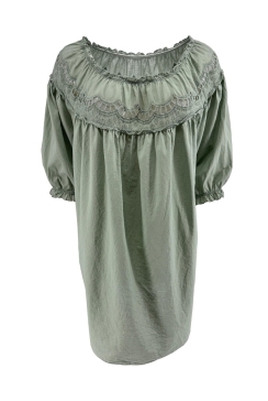 Blouse met elastieke hals en gedetailleerde bovenzijde Shelby oud groen (SALE)