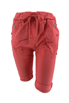 Italy CAPRI jogg-jeans met koord en knopen op de zak koraal
