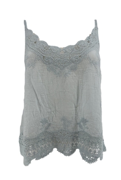 Uitlopende top met kant Josephine lichtblauw (TKD)