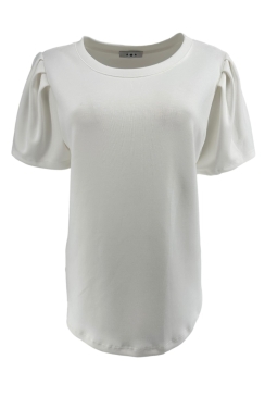 Shirt van gladde stof met pofmouw Ankie off-white.swd)