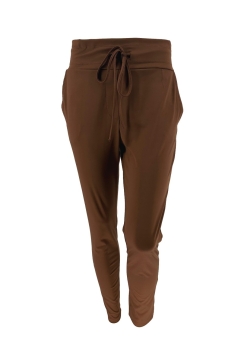 Travelstof broek met aansluitende broekspijp Bibi choco (SALE)