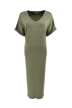  jurk met korte mouw en zakjes Marloes army BZD SALE