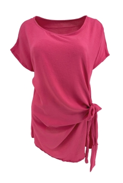 Blouse met knoop aan de zijkant Sarah fuchsia (TKD)