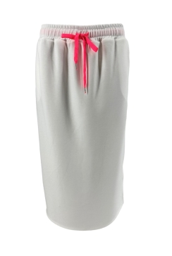 Rok met split en zakjes met gekleurd koord off-white.swd)