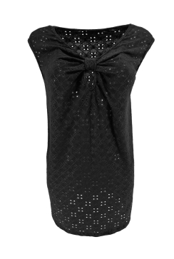 Mouwloze top met strik detail aan de voorzijde Meggie zwart
