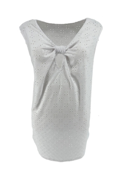 Mouwloze top met strik detail aan de voorzijde Meggie off-white