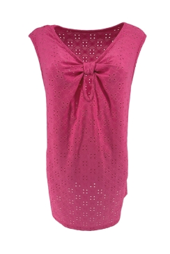 Mouwloze top met strik detail aan de voorzijde Meggie fuchsia