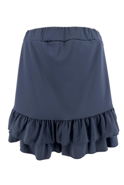 Short met ruffle aan de onderzijde Dorien donker blauw. btsb