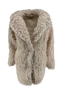 Faux fur jas met kraag Kris creme