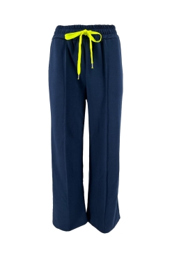 Broek met gekleurd koord en naad aan de voorzijde Cato donker blauw.  SWD