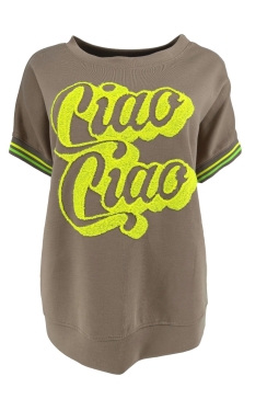 Sweatshirt met gekleurde bies Ciao Ciao taupe SWD