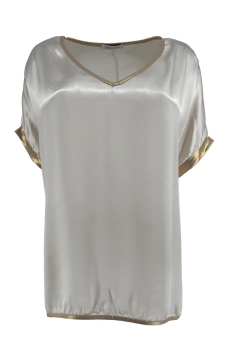 Satijn-look shirt met gouden band Bowi beige