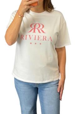 Shirt met korte mouw Riviera zalm