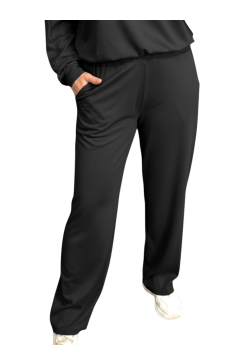 Travelstof broek met geplooide broek Juultje zwart (TVB)